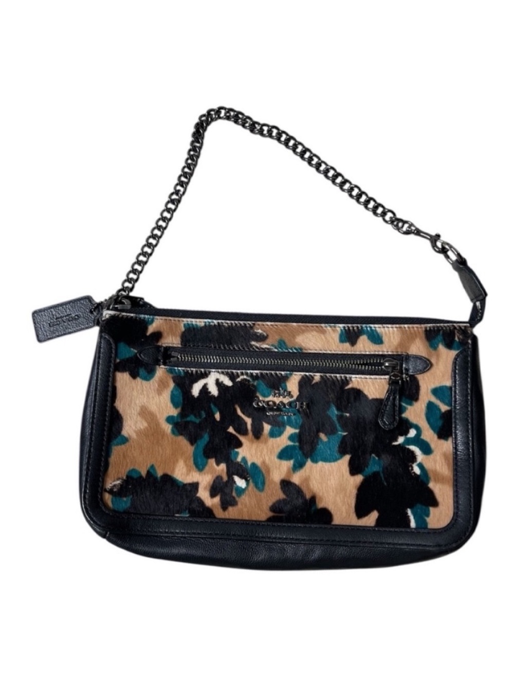 Coach New Leaf Print Nolita 24 58412E Leather and Calf
Hair Teal Walnut Purse - Picture 10 of 16